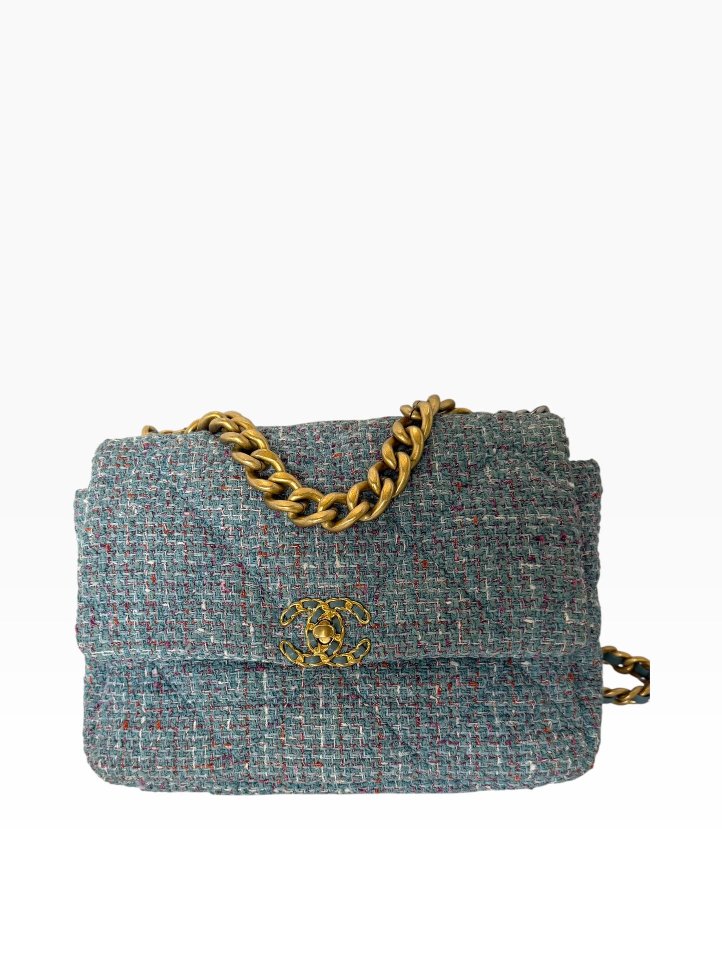 Chanel 19 XL Blue Tweed
