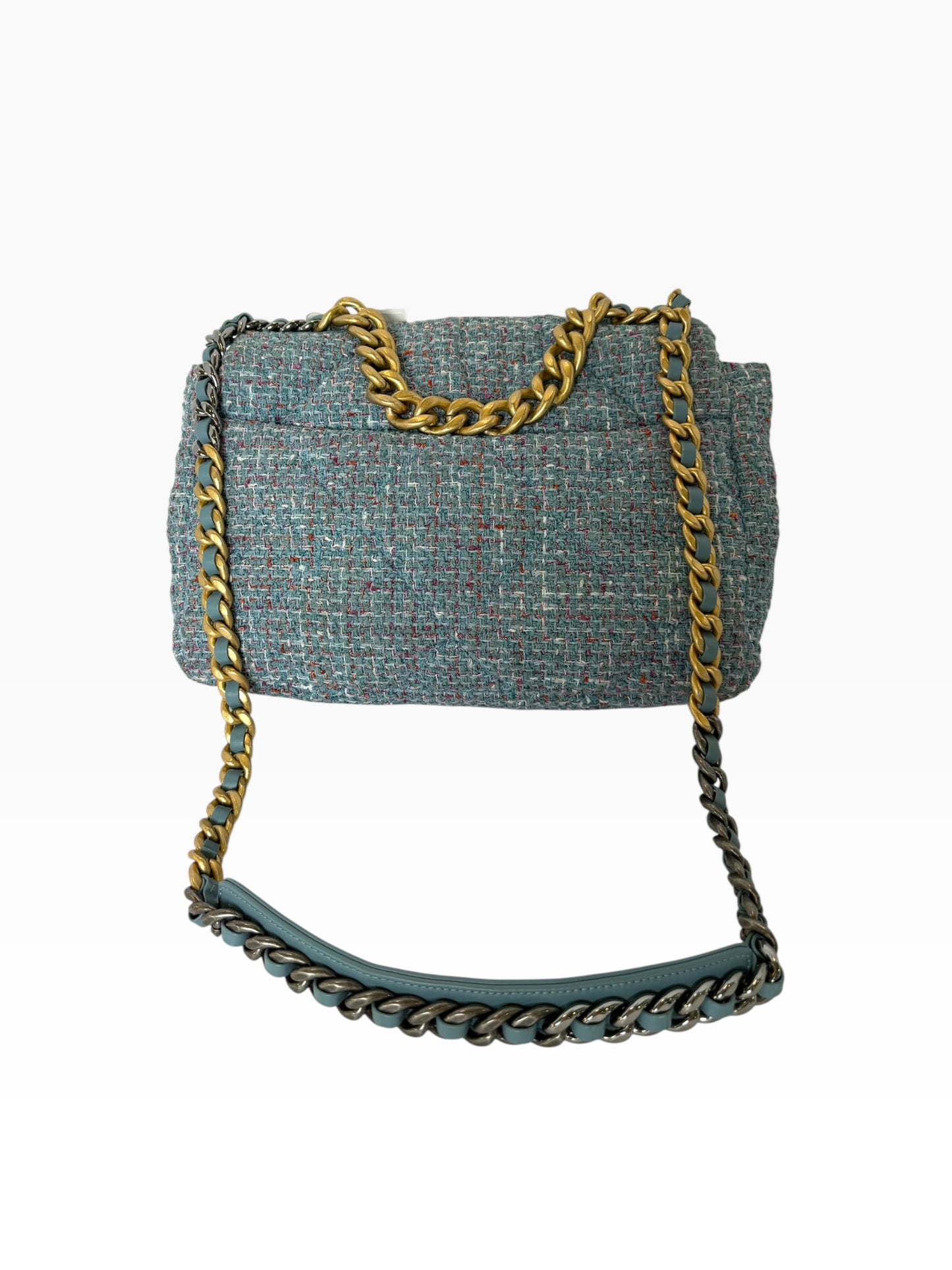 Chanel 19 XL Blue Tweed