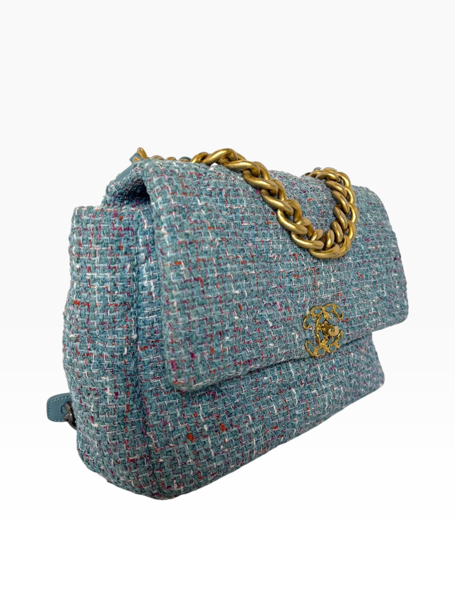 Chanel 19 XL Blue Tweed