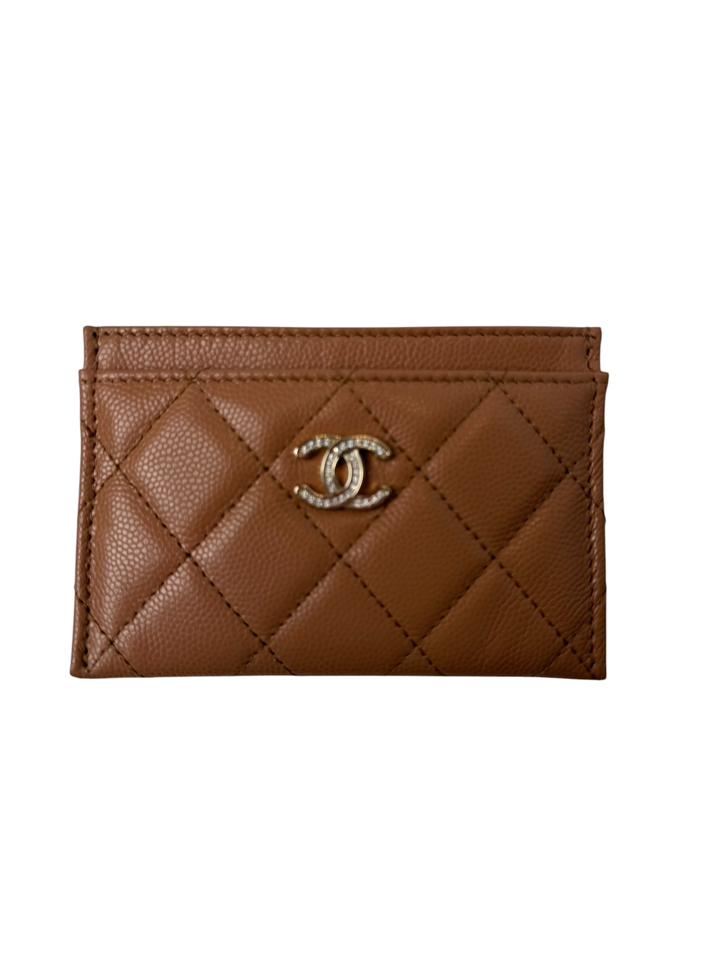 Chanel Caramel Caviar Card Holder T7892