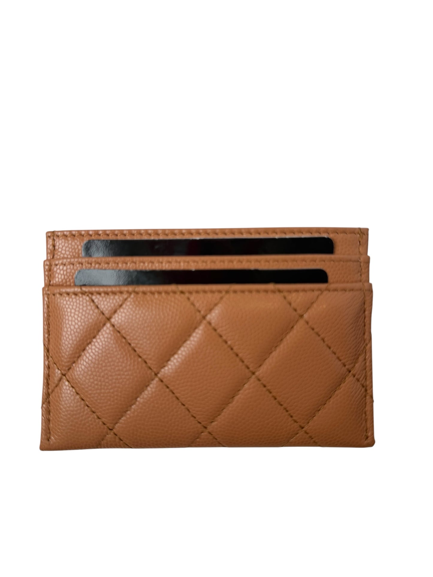 Chanel Caramel Caviar Card Holder T7892