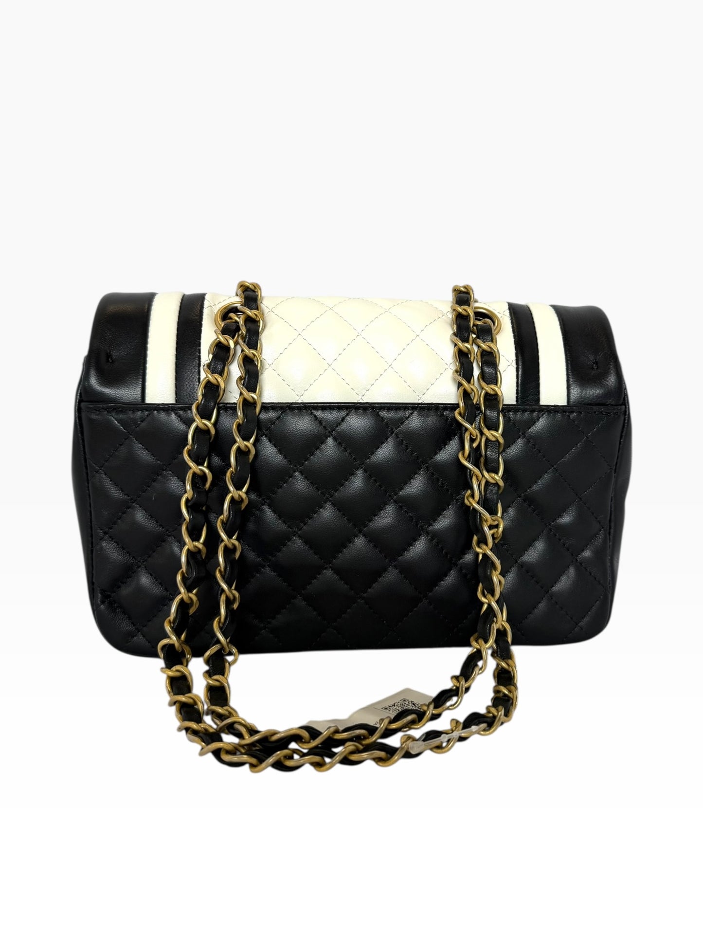 Chanel Black/White Small Classic Flap GHW