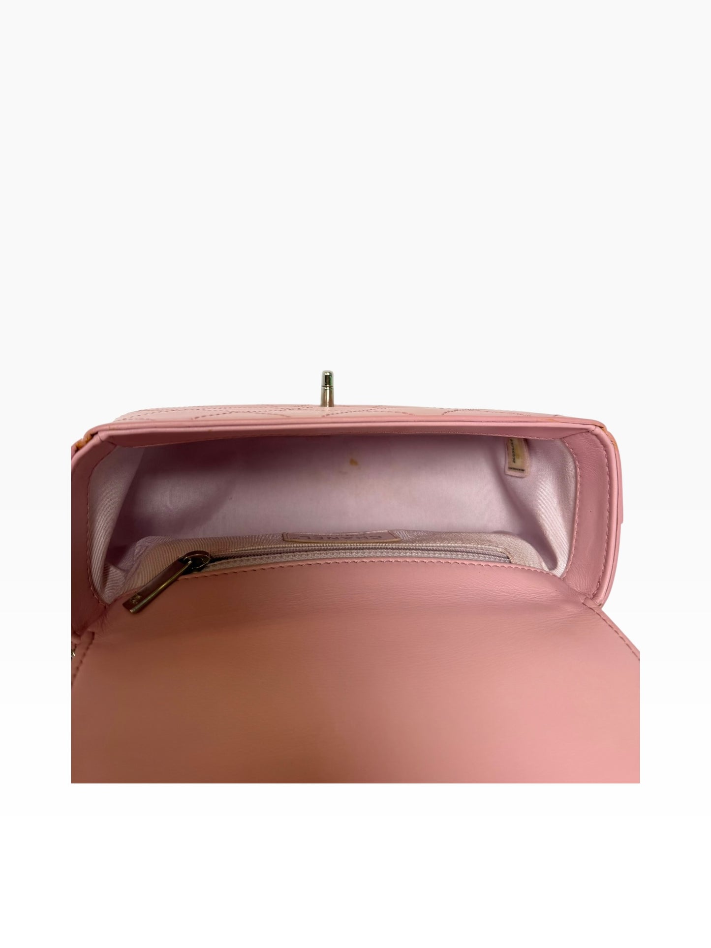 Chanel Pink Top Handle Curve Flap SHW