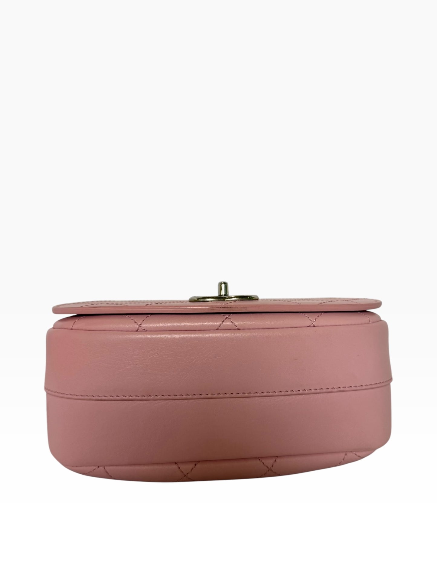 Chanel Pink Top Handle Curve Flap SHW