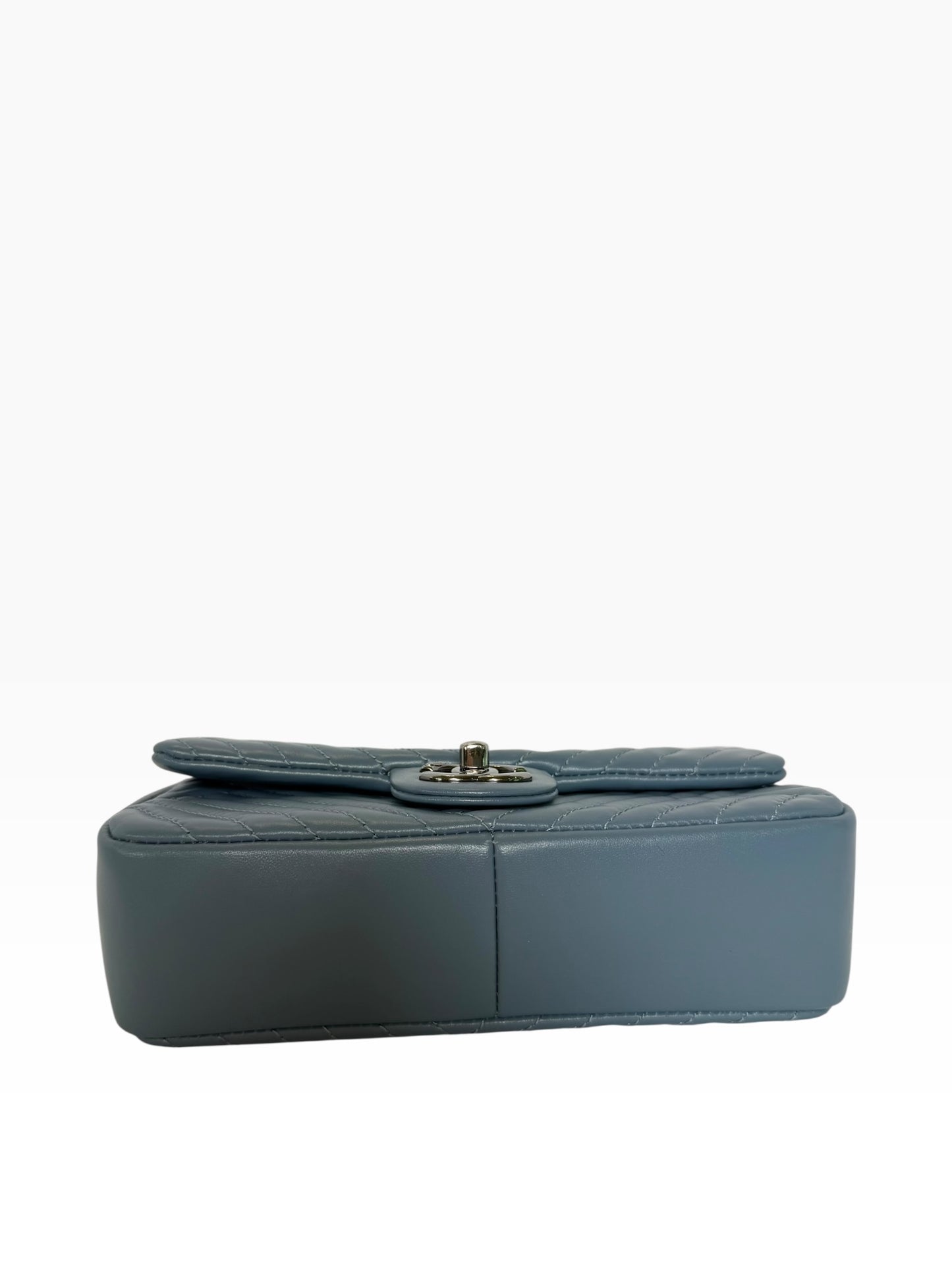 Chanel irregular Chevron Mini Classic Flap Blue