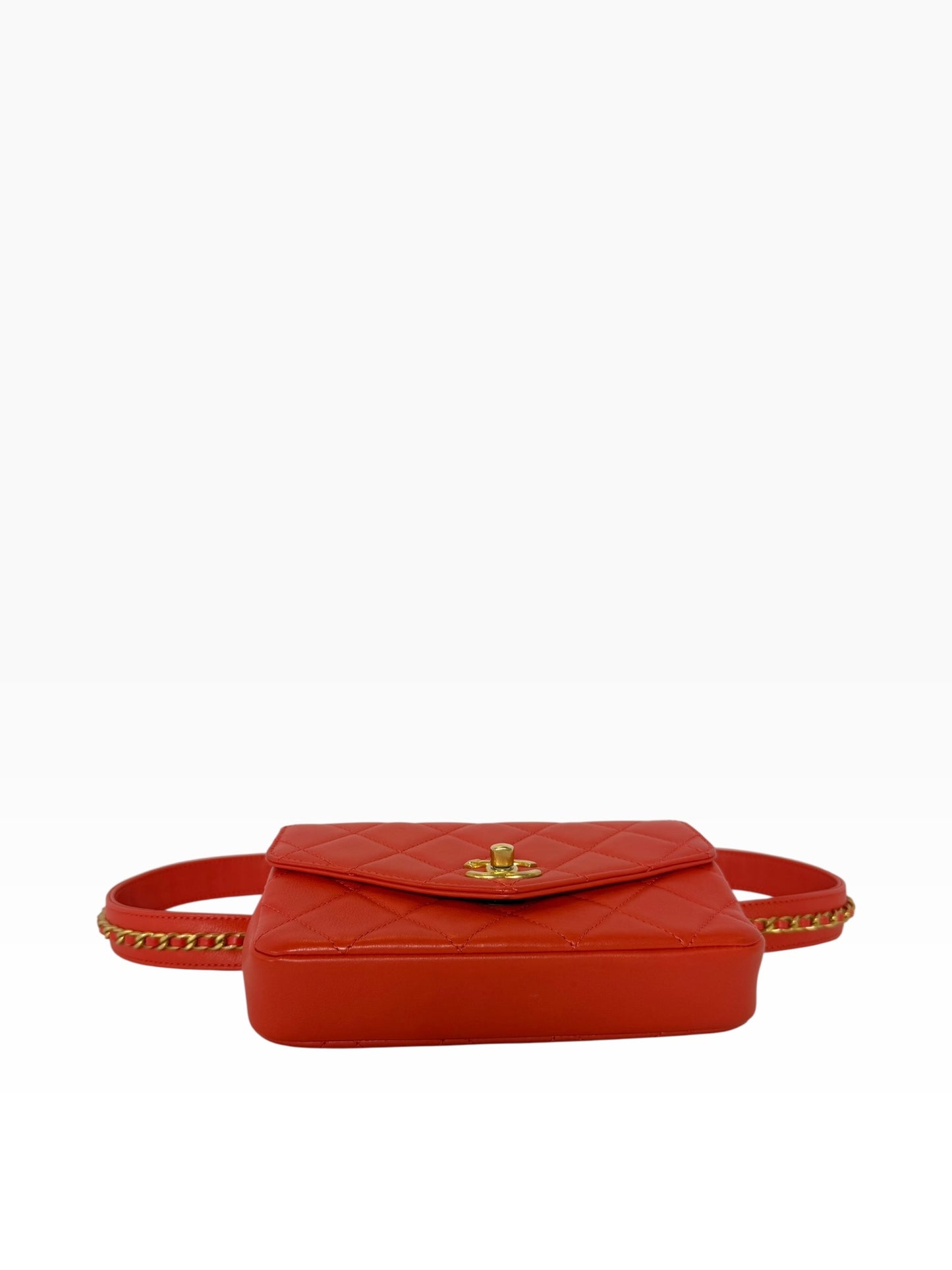 Chanel Belt Bag Red Chain Around