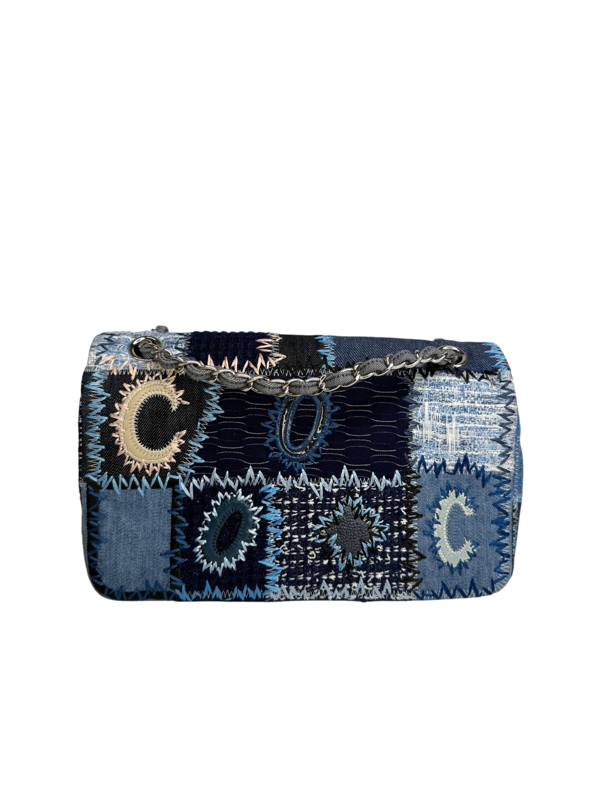 Chanel Denim Tweed Patchwork Medium Flap T9308
