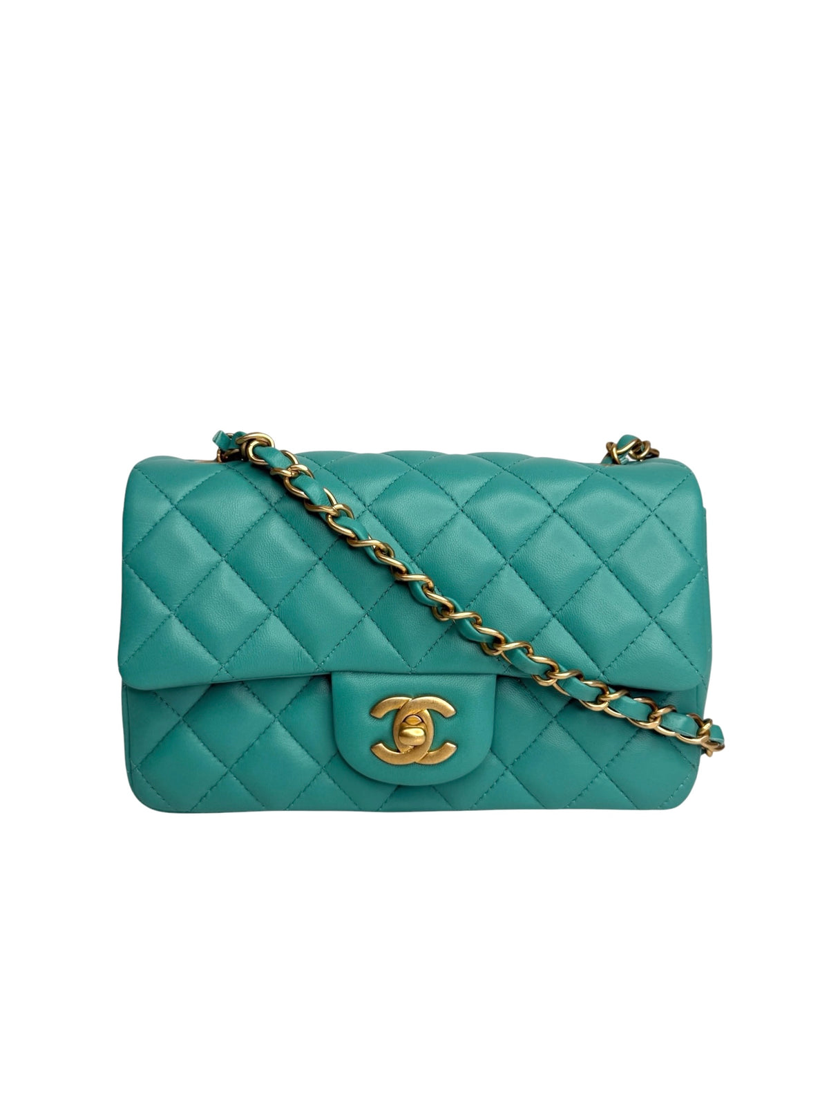 Chanel Turquoise Mini Flap T9309