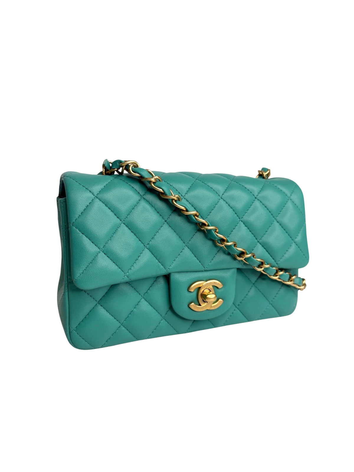Chanel Turquoise Mini Flap T9309