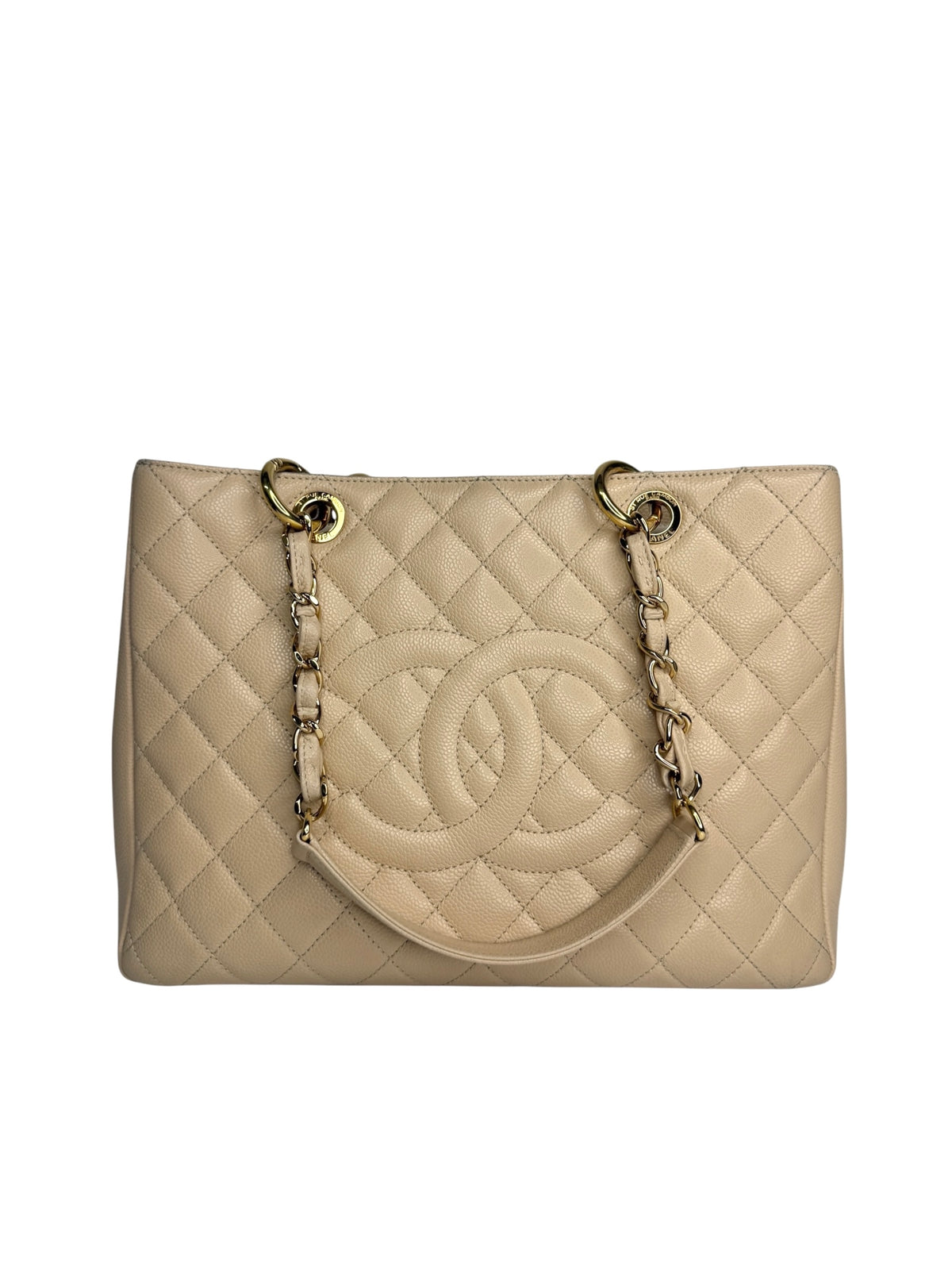 Chanel Beige Caviar Grand Shopping Tote GHW T9306