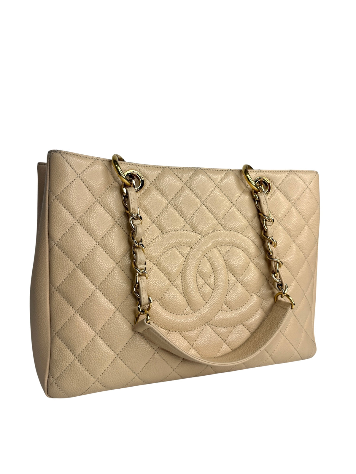 Chanel Beige Caviar Grand Shopping Tote GHW T9306