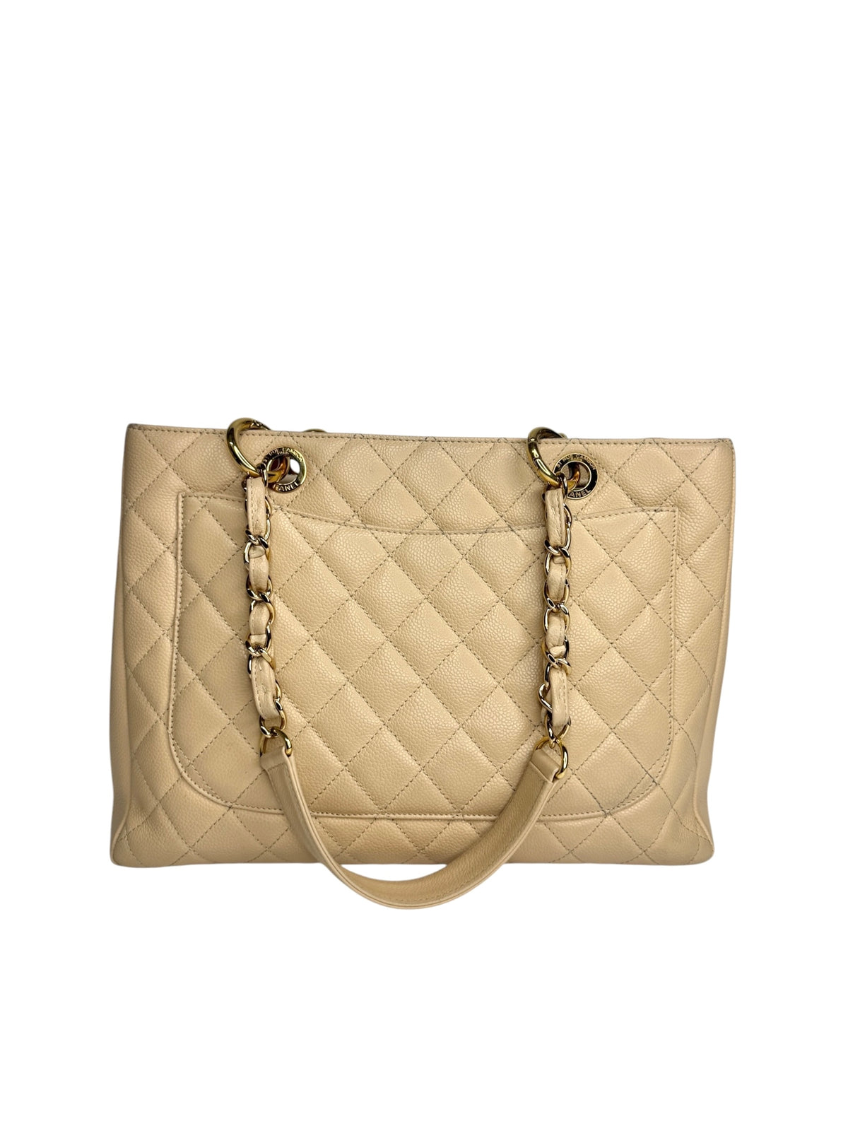 Chanel Beige Caviar Grand Shopping Tote GHW T9306