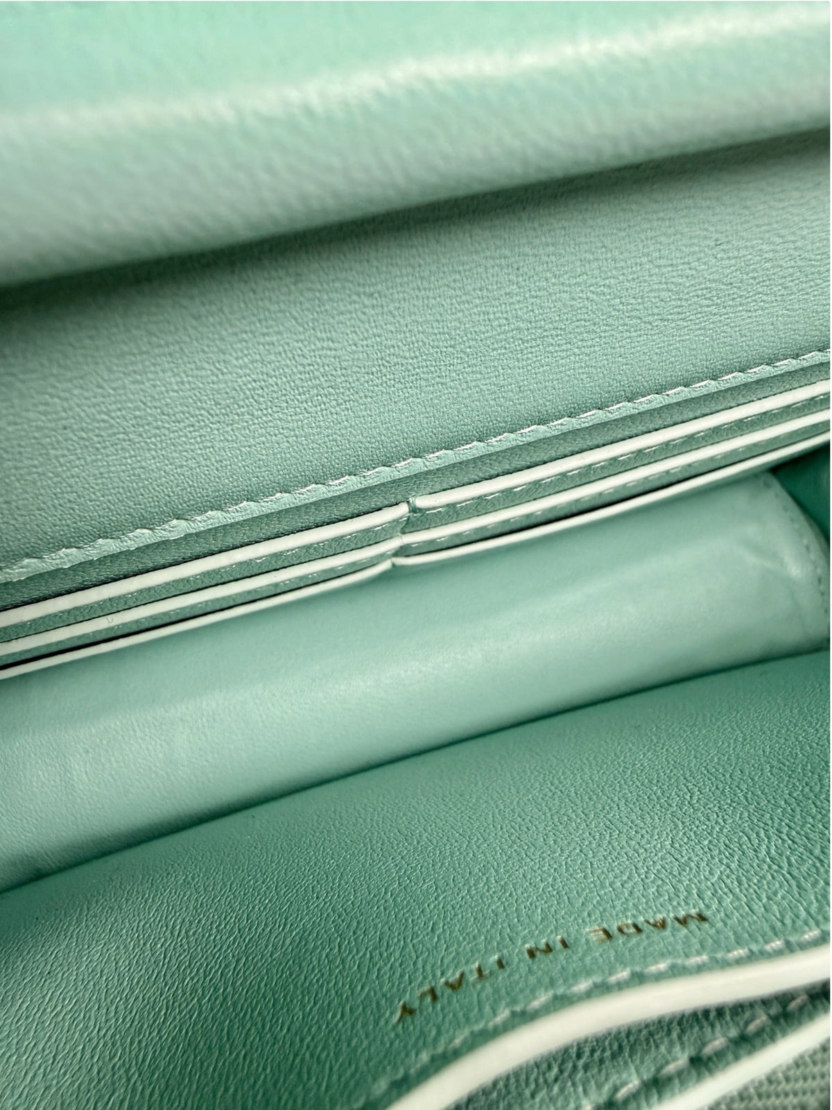 Chanel Turquoise Crocodile Embossed Iridescent Wallet On Chain T9304