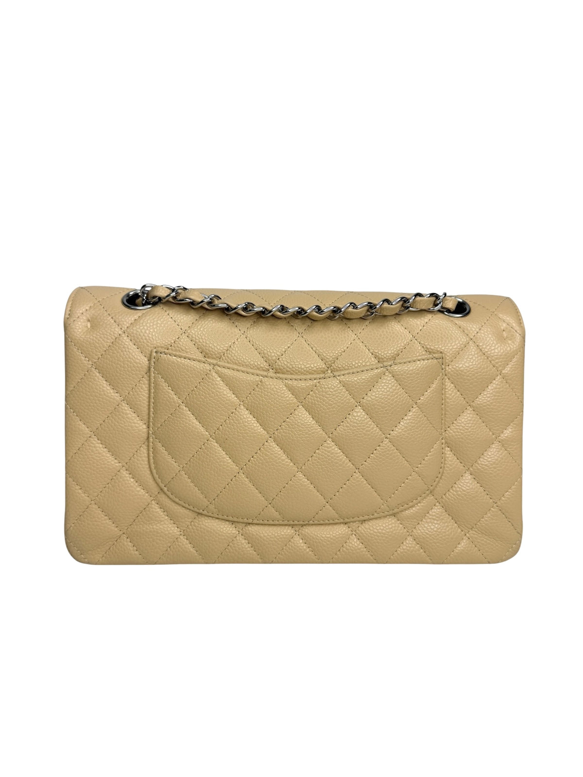Chanel Beige Caviar Medium Double Flap SHW T9310