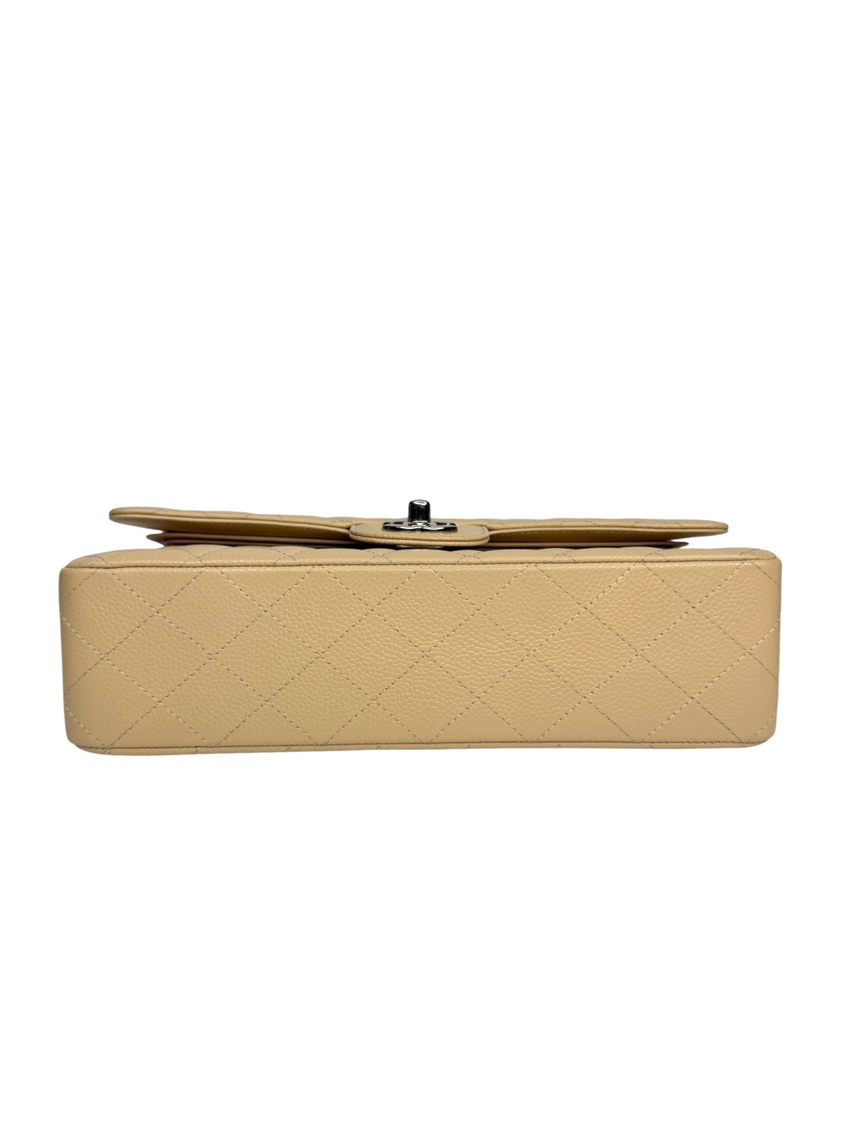 Chanel Beige Caviar Medium Double Flap SHW T9310