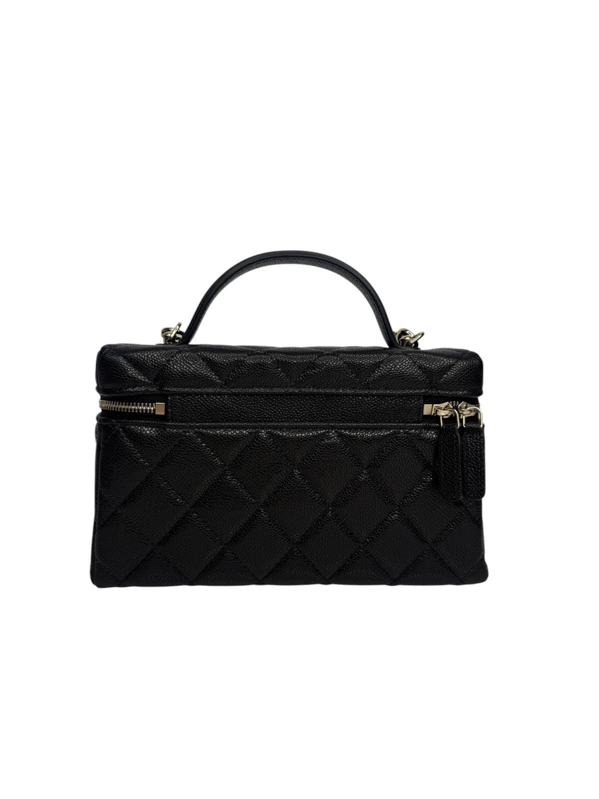 Chanel Black Caviar Top Handle Slim Vanity T9305