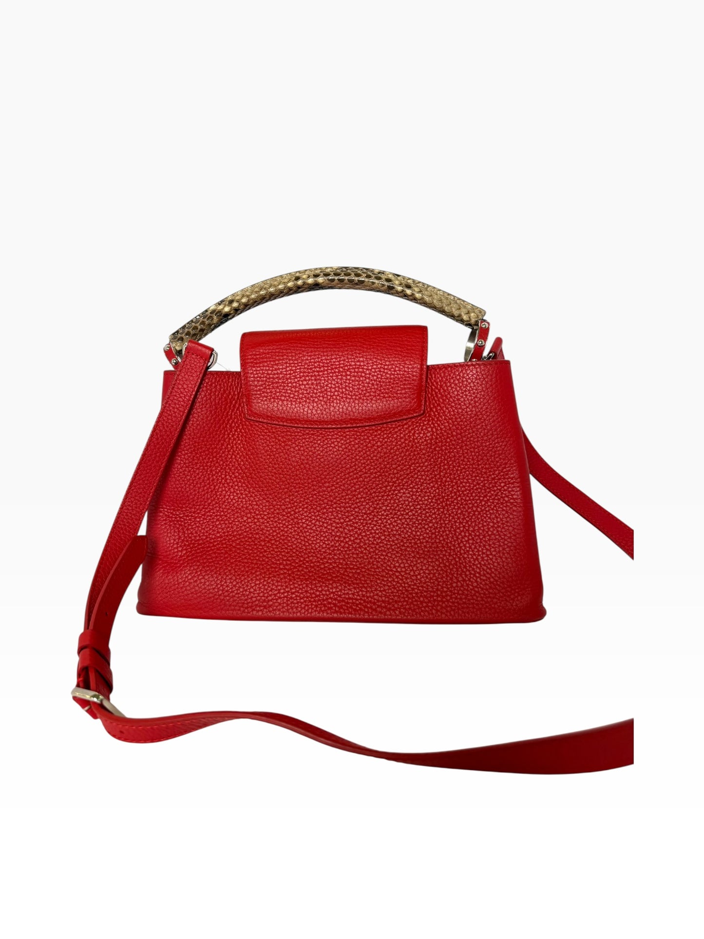 Louis Vuitton Red Cappucine Python Handle
