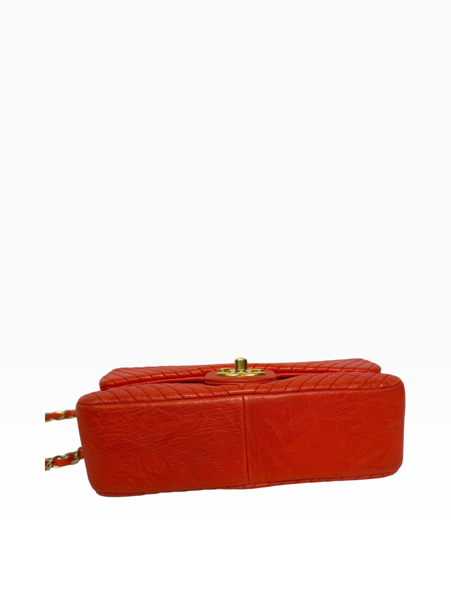 Chanel Red Chevron Mini GHW