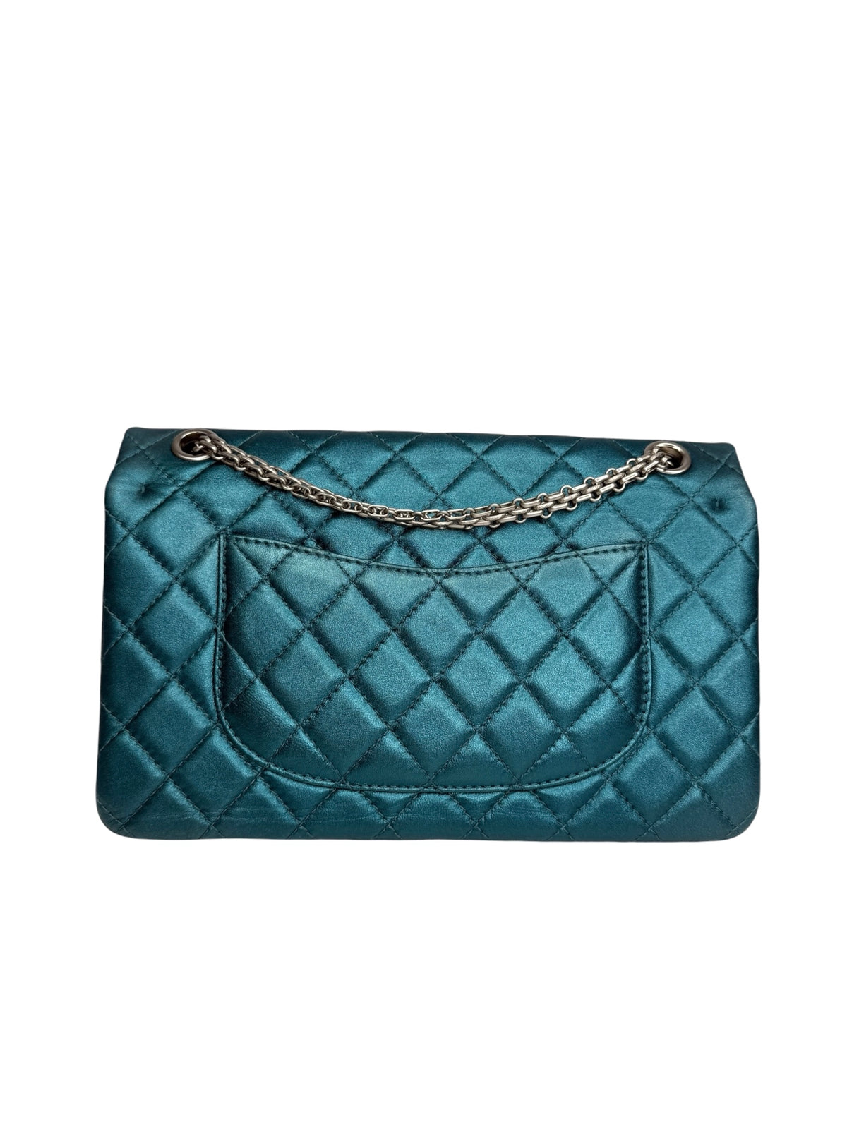 Chanel Metallic Blue Reissue 2.55 SHW T9267