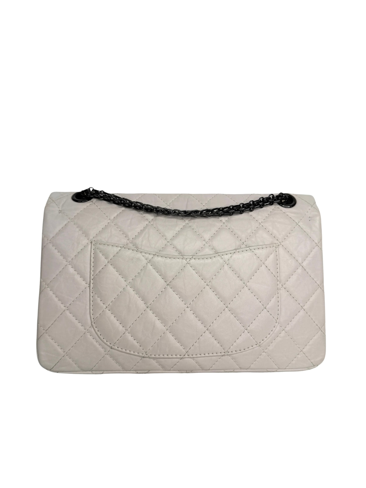Chanel White Reissue 255 So Black Hardware T9279