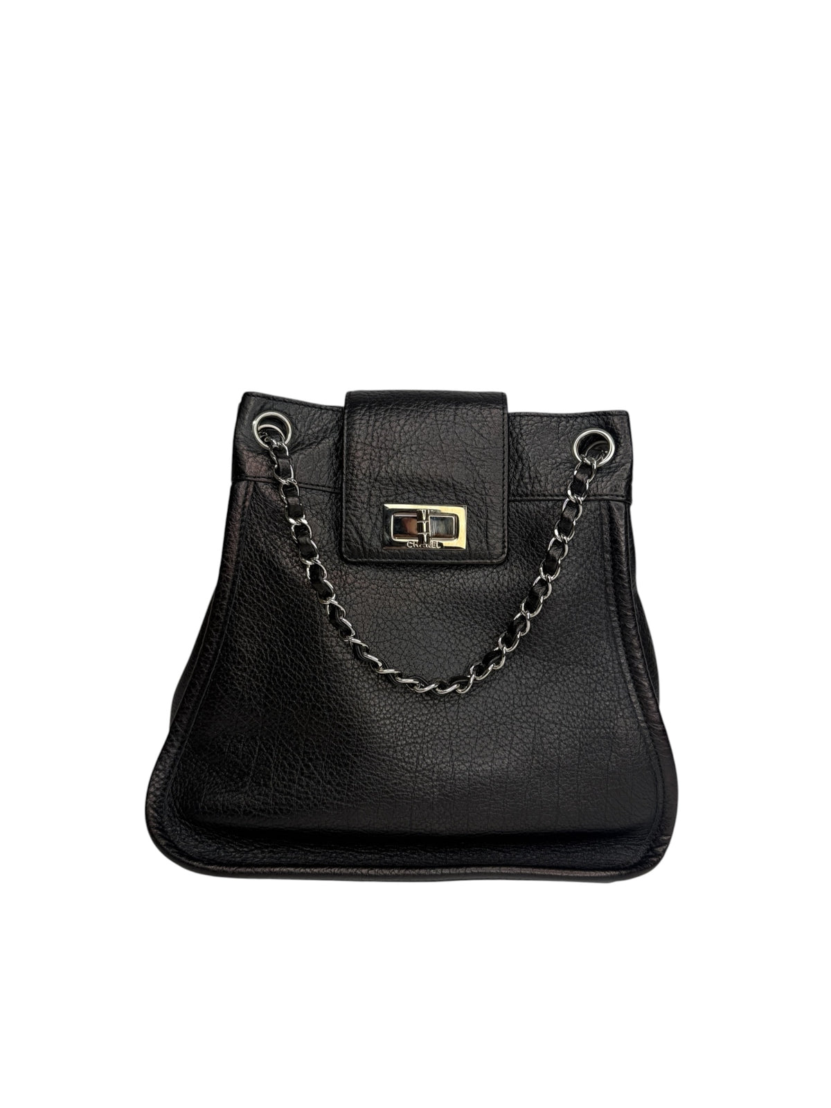 Chanel Mademoiselle Reissue Chain Shoulder Bag Black T9280
