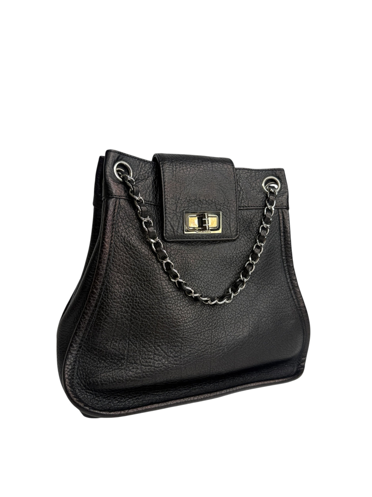 Chanel Mademoiselle Reissue Chain Shoulder Bag Black T9280