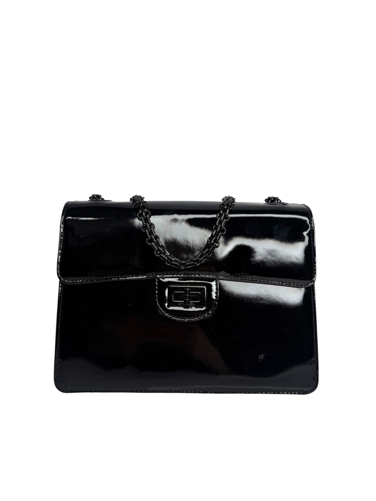 Chanel Black Patent Square Reissue Flap T9276