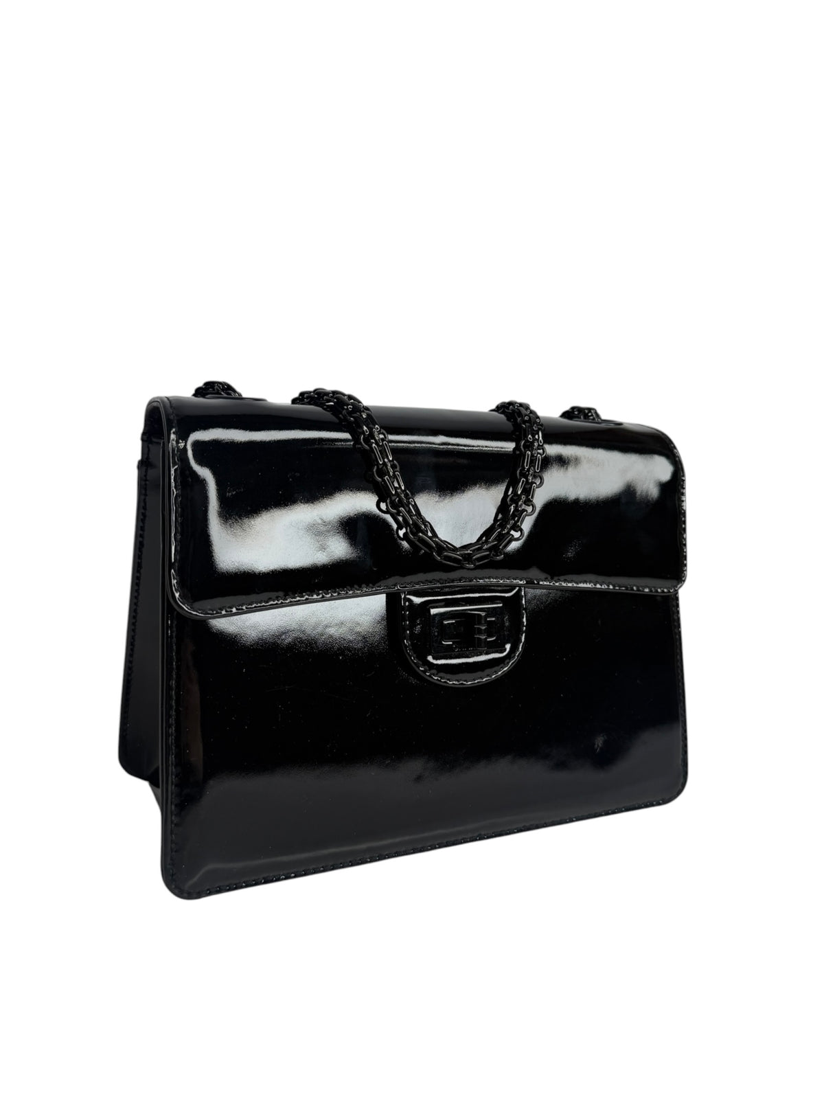 Chanel Black Patent Square Reissue Flap T9276
