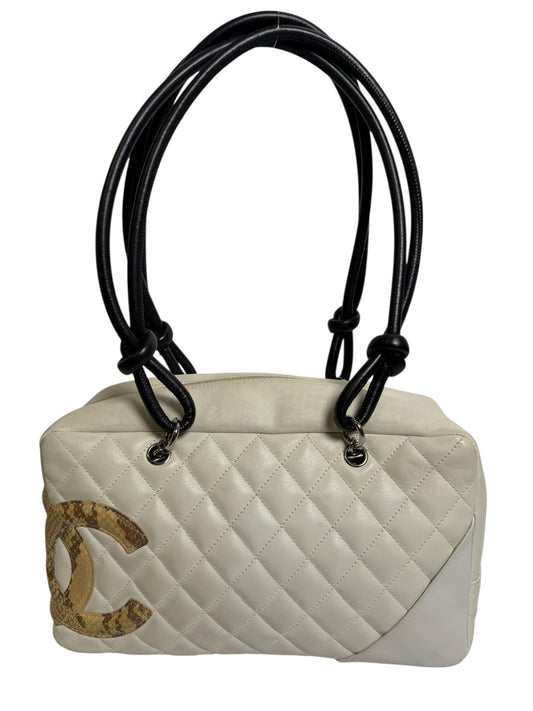 Chanel bowling python cambon white