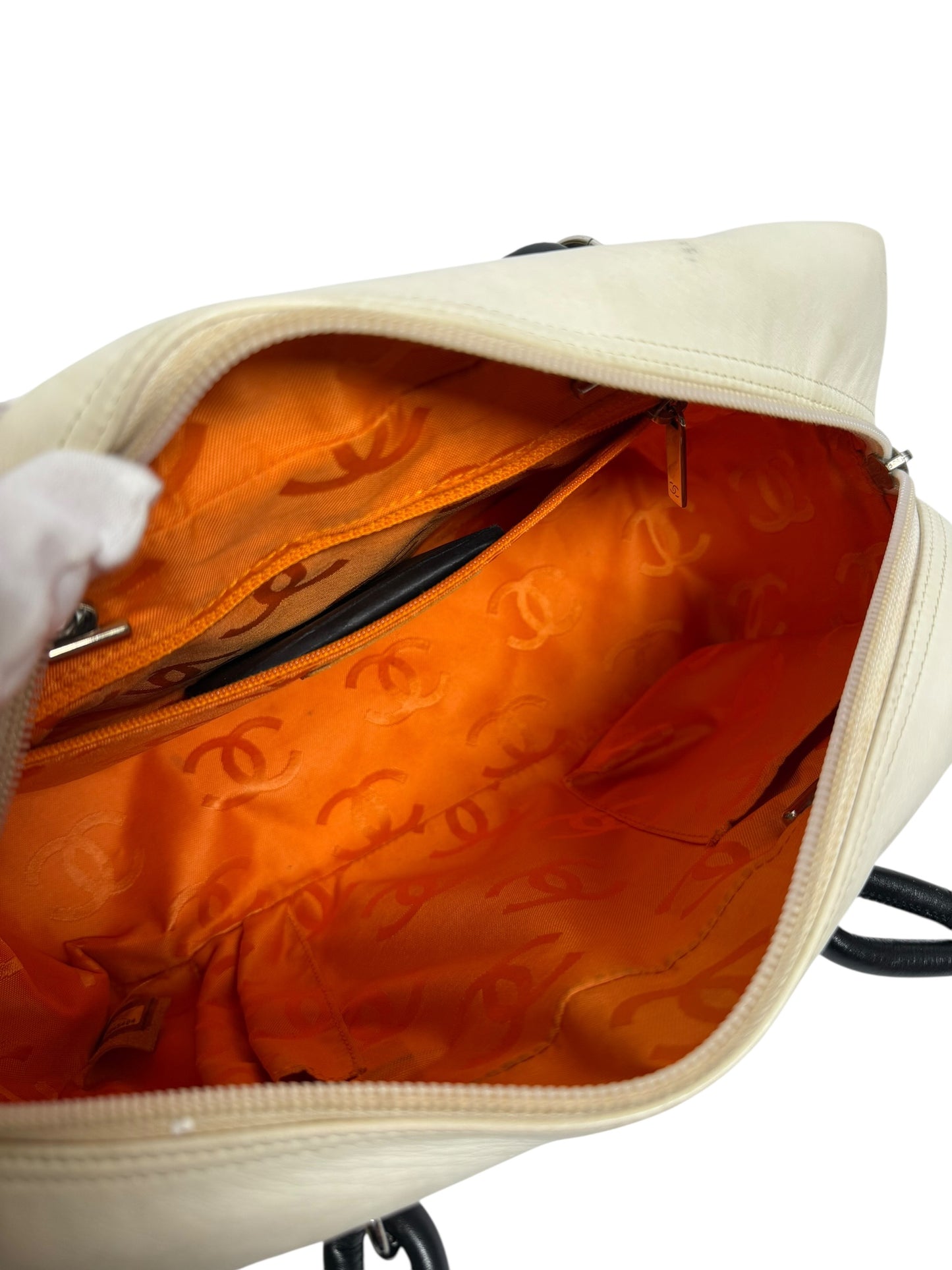 Chanel bowling python cambon white