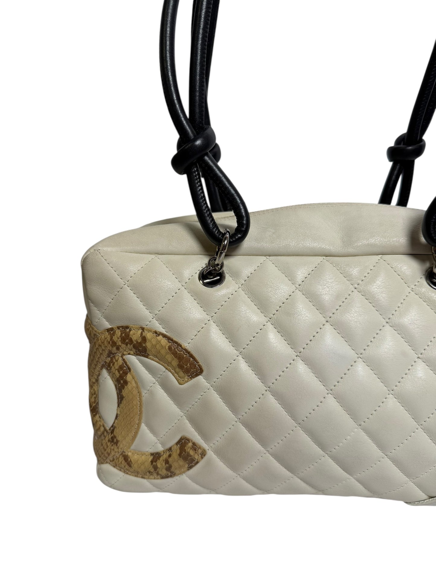 Chanel bowling python cambon white