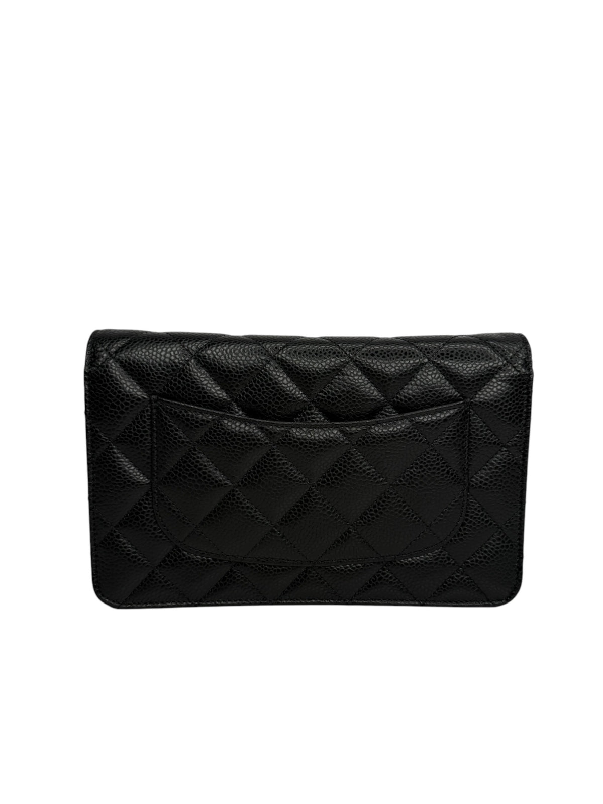 Chanel Black Caviar Turnlock Wallet on Chain T9180