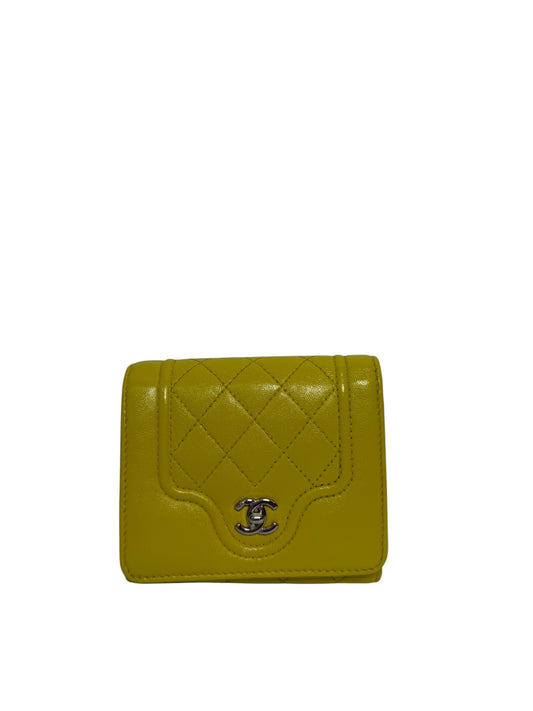Chanel matelasse wallet yellow shw