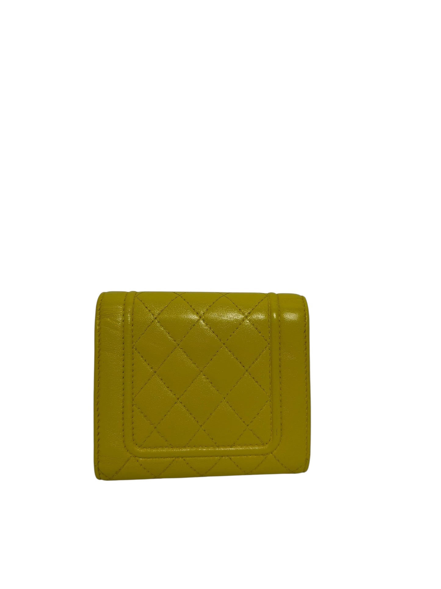 Chanel matelasse wallet yellow shw