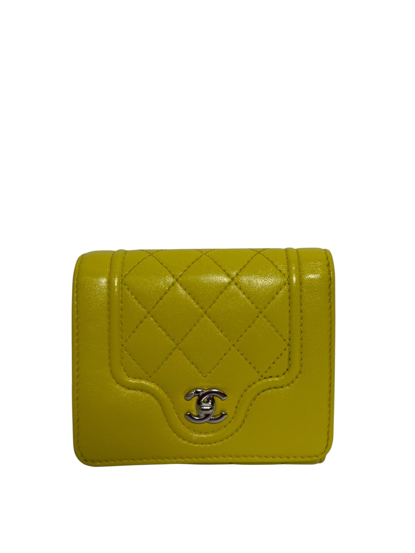 Chanel matelasse wallet yellow shw
