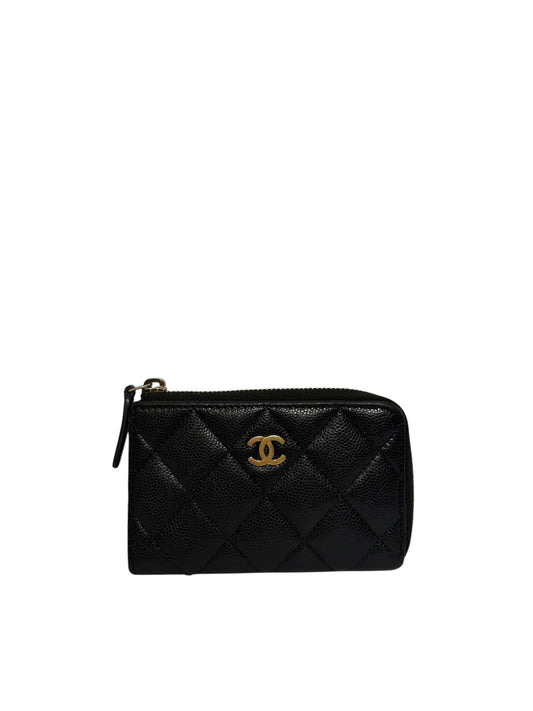 Chanel matelasse coin case black