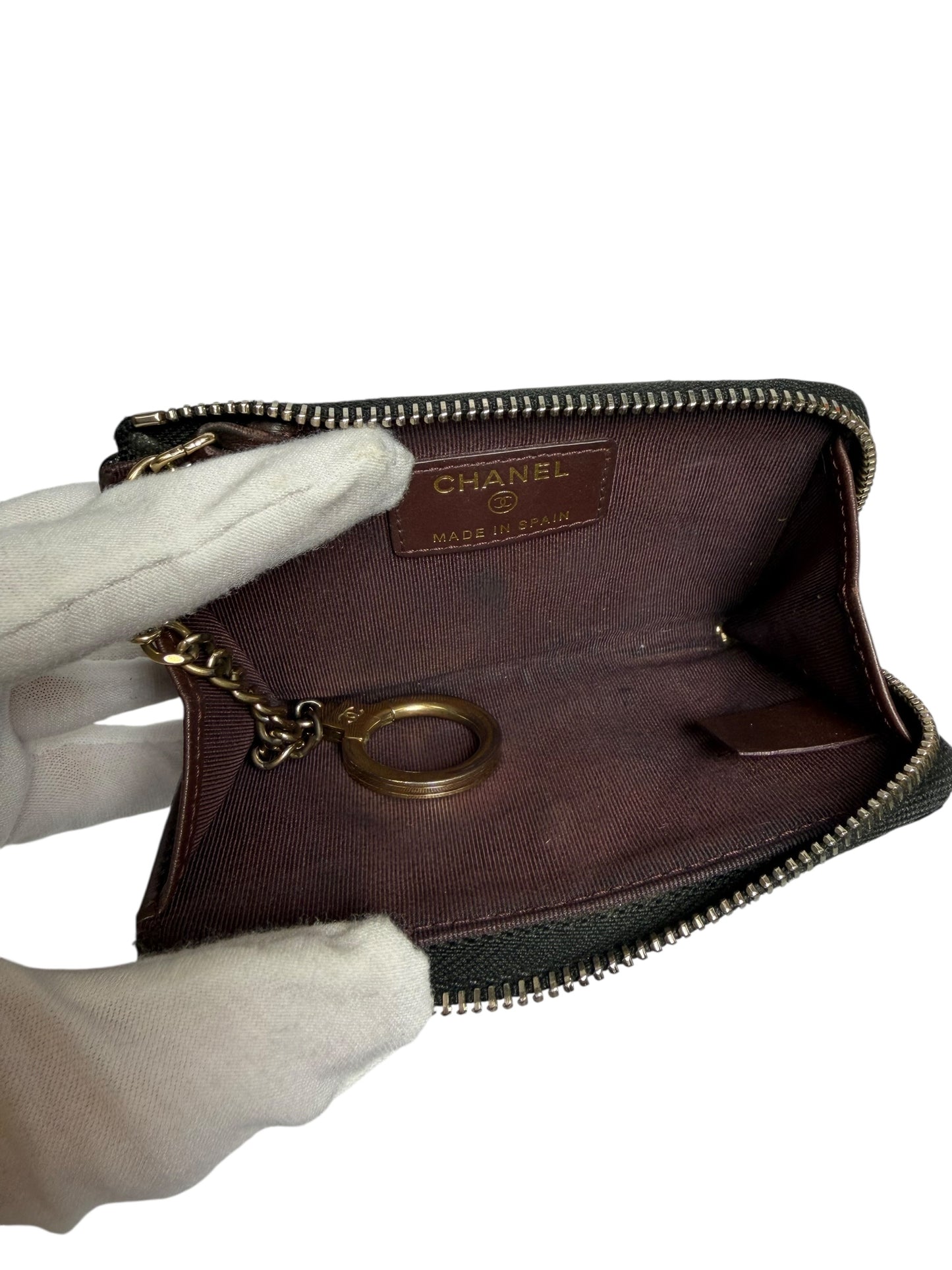 Chanel matelasse coin case black