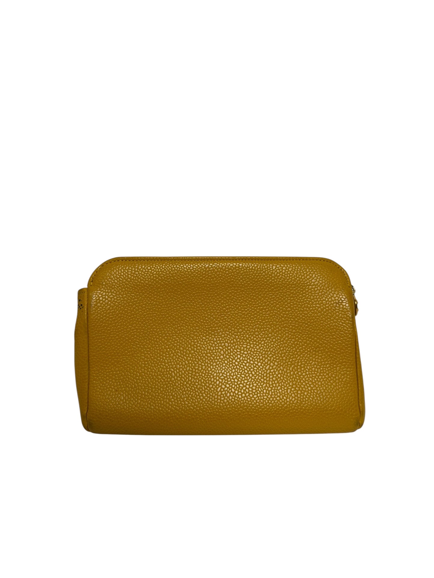 Chanel zip pouch caviar yellow