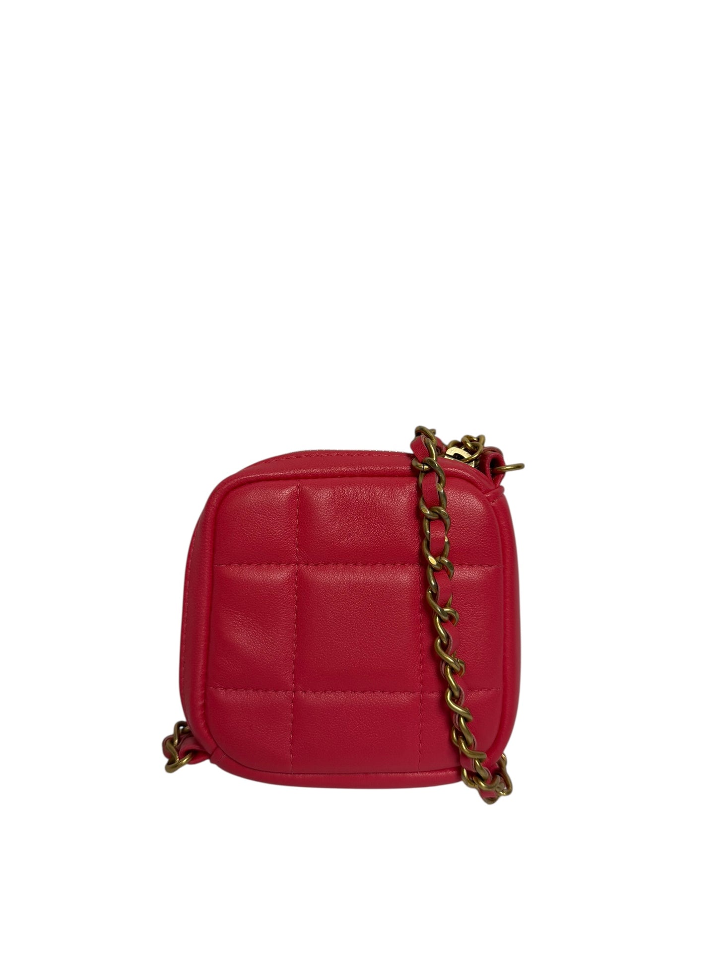 Chanel pink micro diamond clutch crossbody ghw