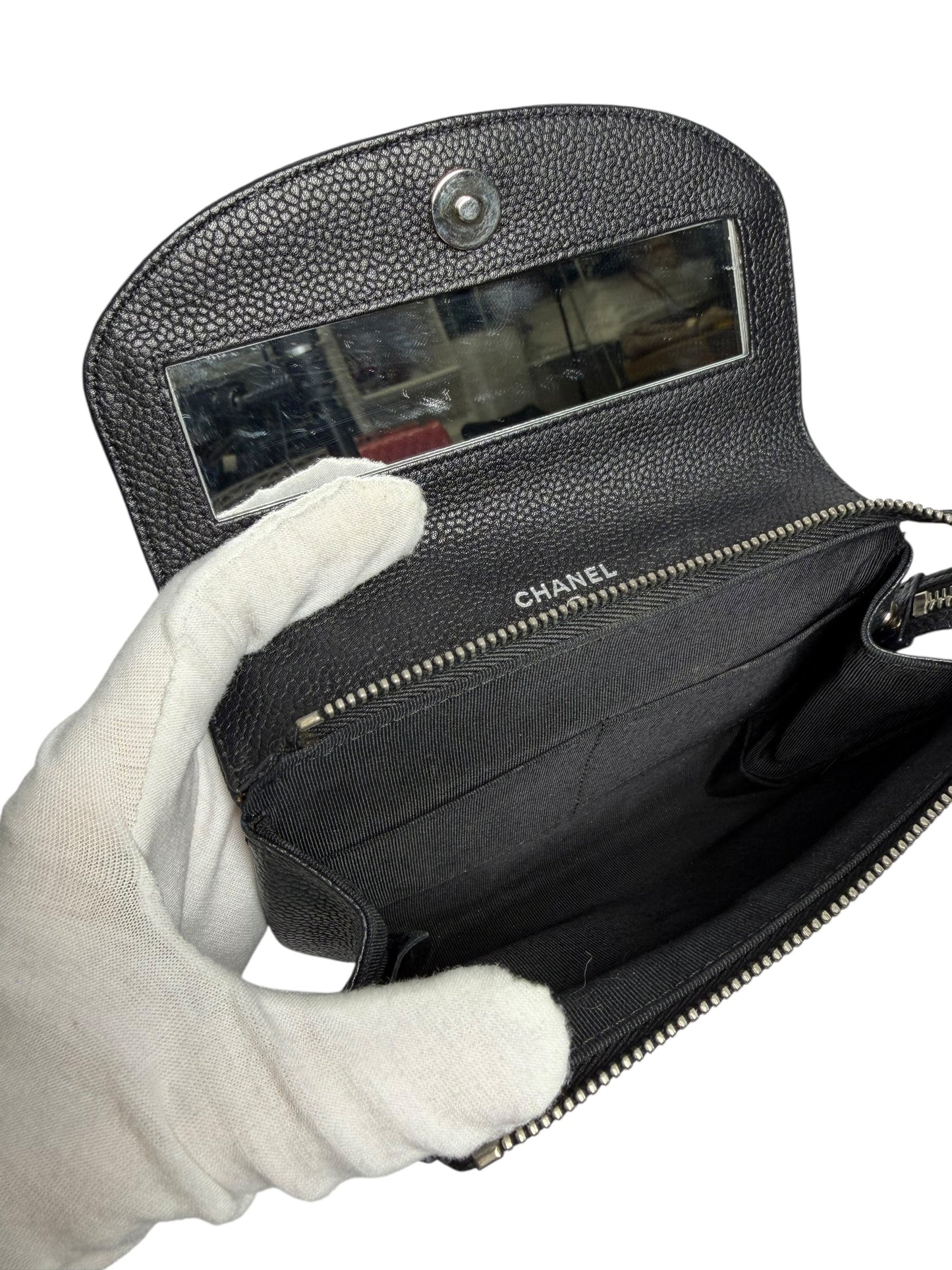 Chanel coin pouch caviar black