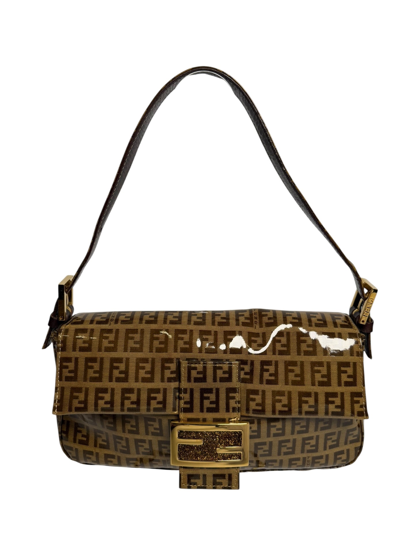 Fendi vintage coated canvas baguette