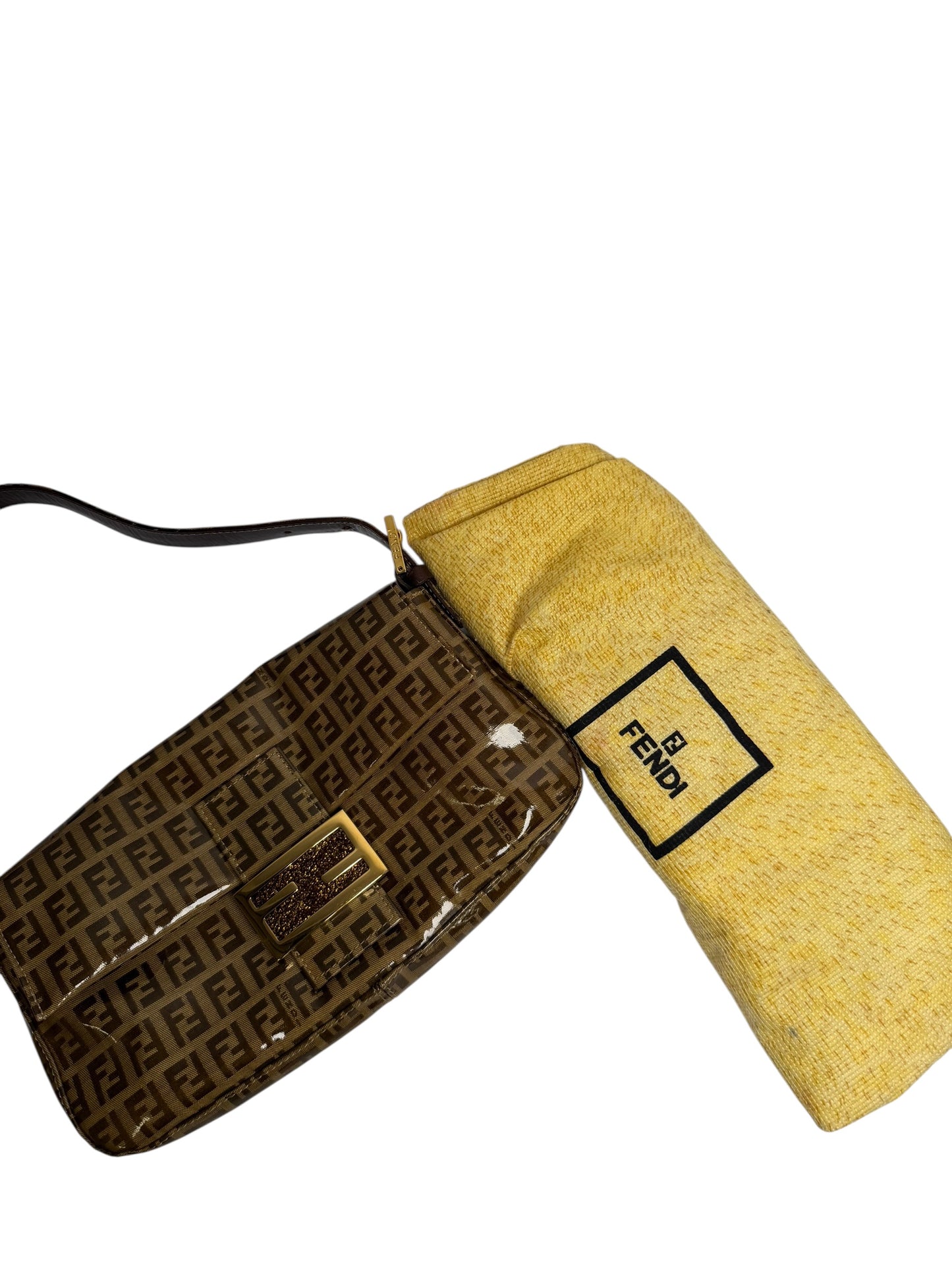 Fendi vintage coated canvas baguette