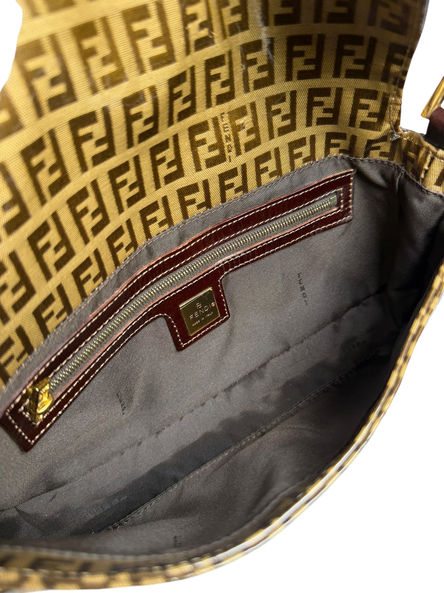 Fendi vintage coated canvas baguette