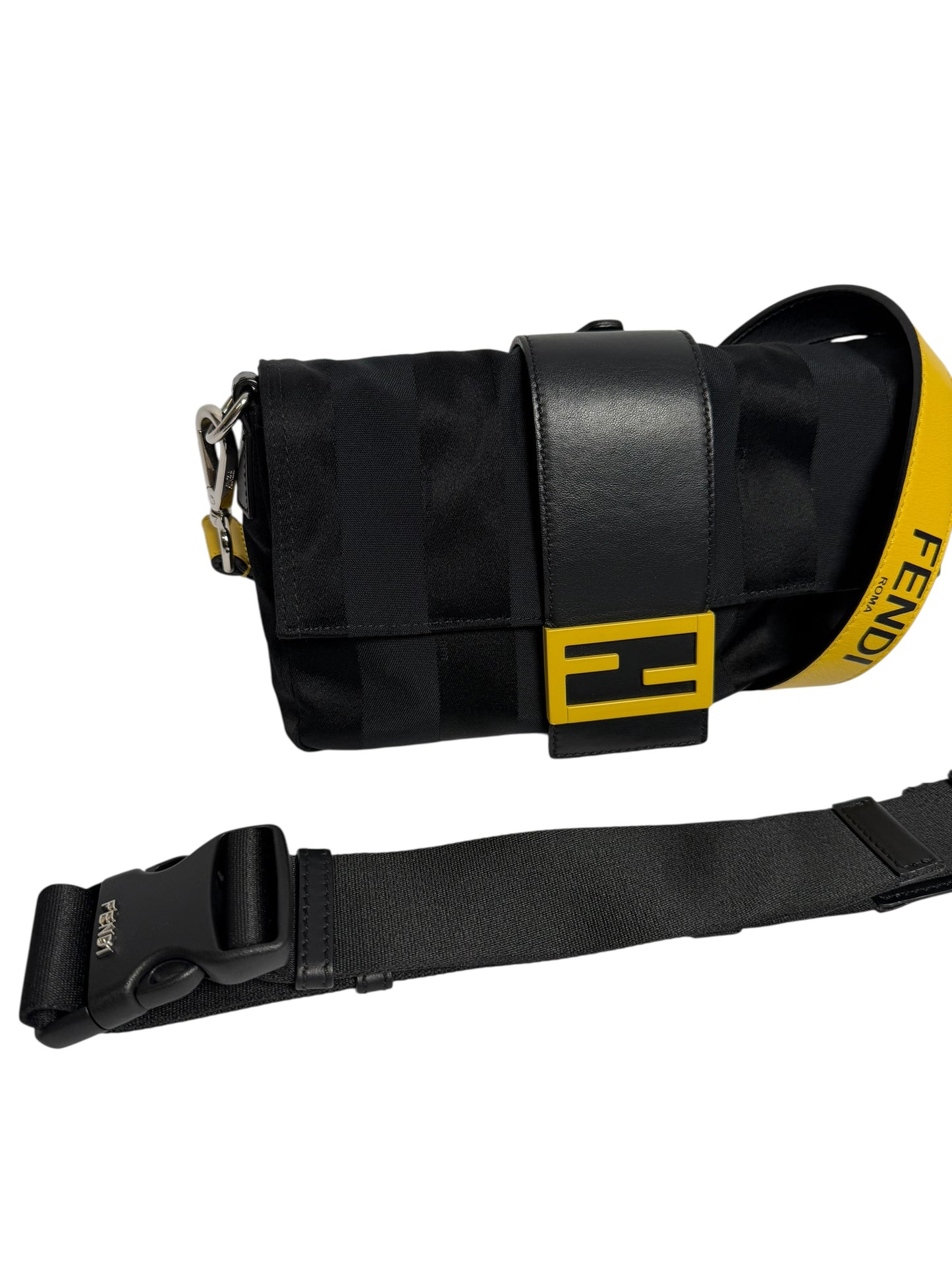 Fendi black and yellow strap