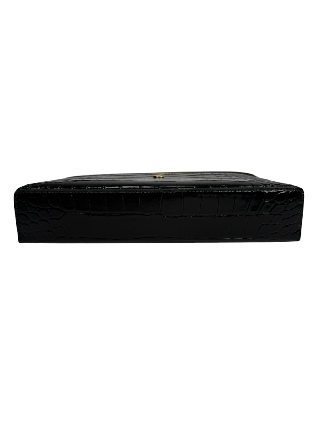 Chanel Black Crocodile Embossed Long Slim Vanity T9345