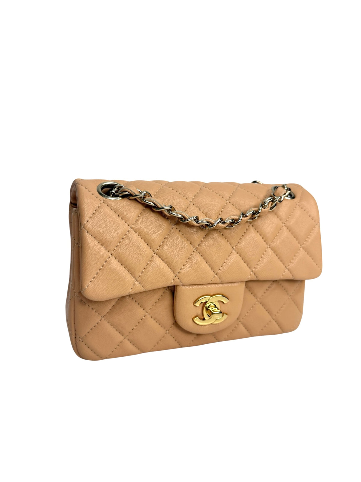 Chanel Mini Tan Lambskin Classic Flap T9284