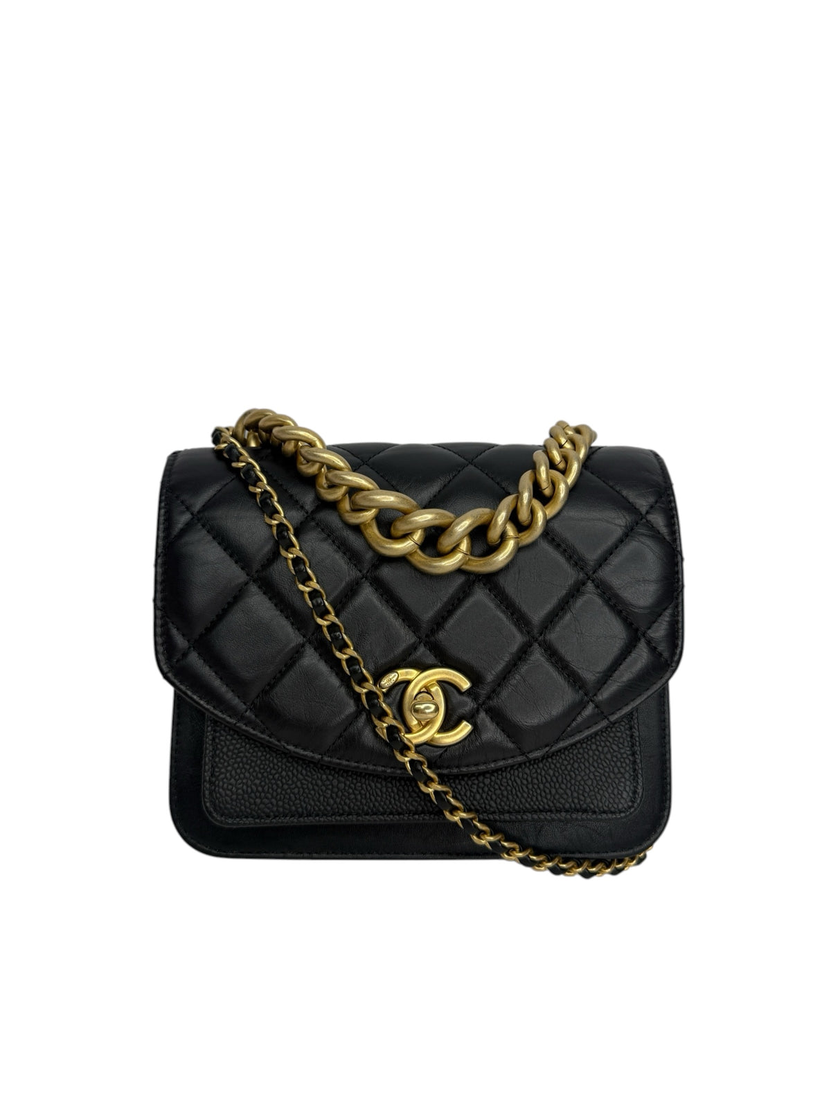 Chanel Black Top Handle Chain Flap T9292