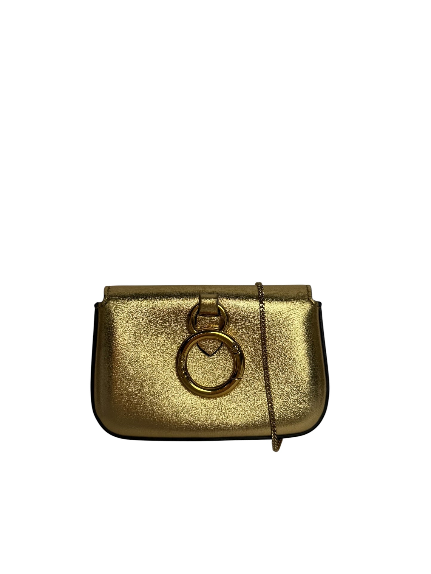 Fendi gold micro baguette