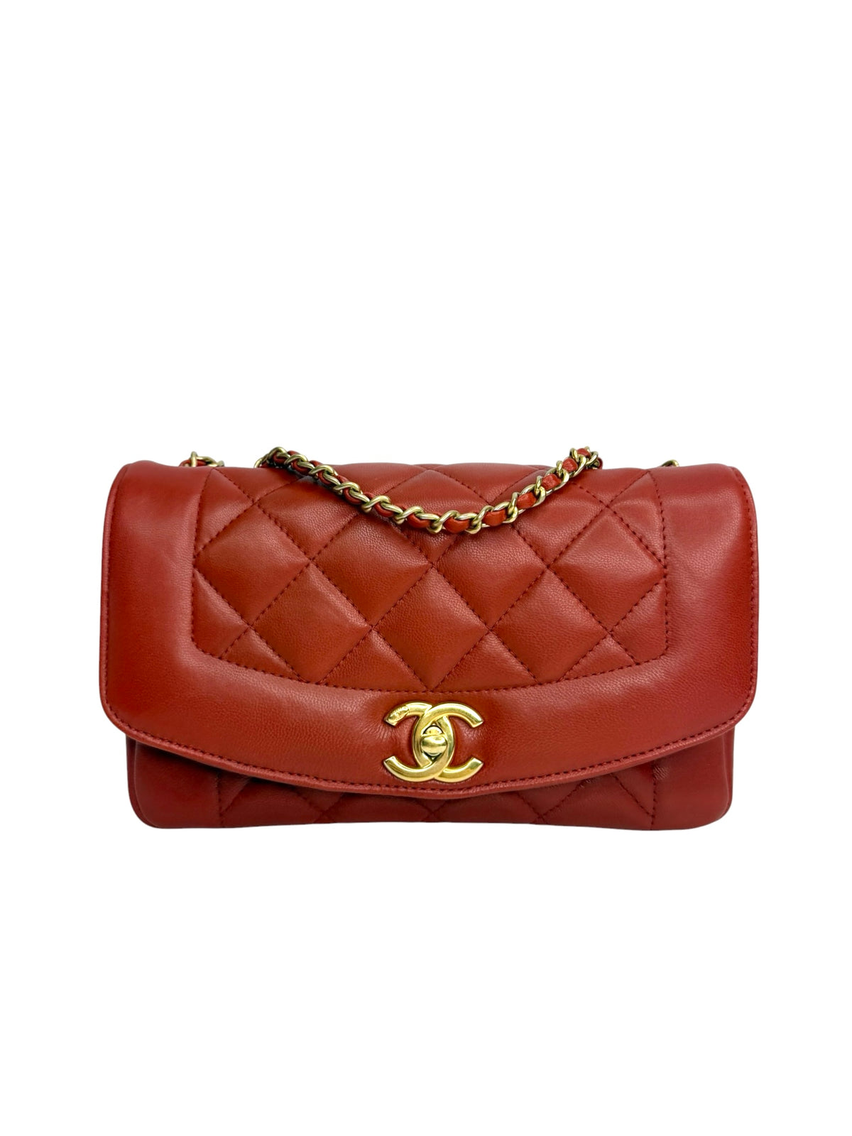 Chanel Small Red Diana Flap Bag T9287