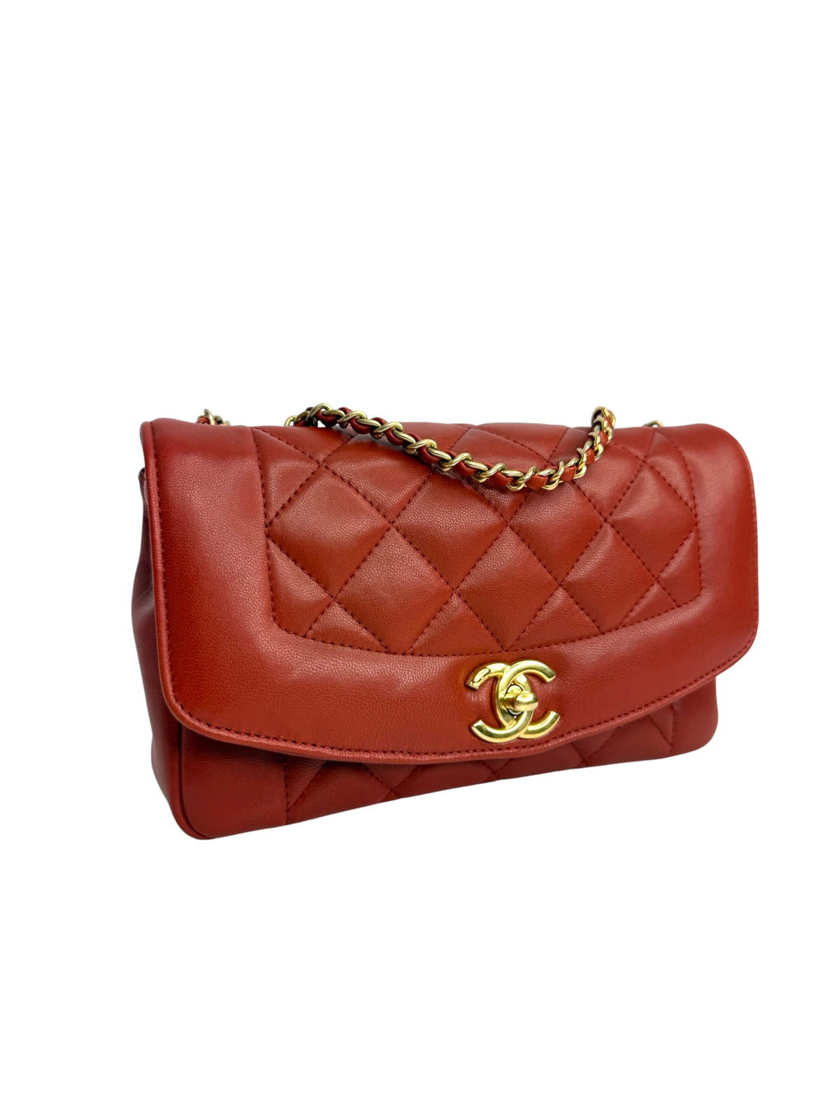 Chanel Small Red Diana Flap Bag T9287